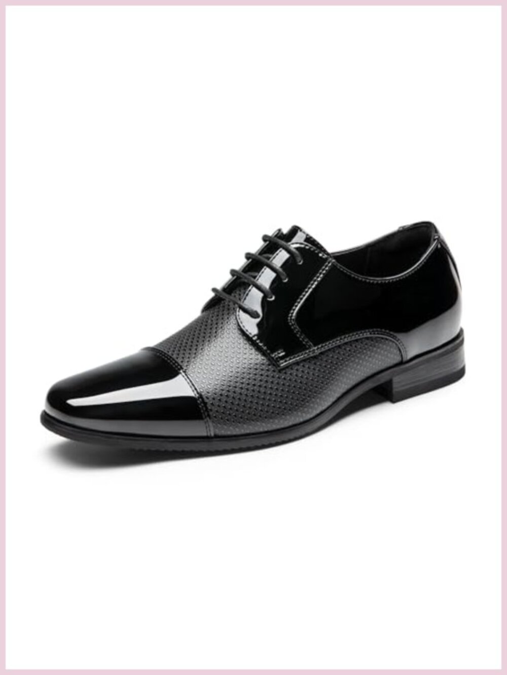 Patent Vegan Leather Men's Tuxedo Oxford Dress Shoes Lace-Up Round Toe Formal